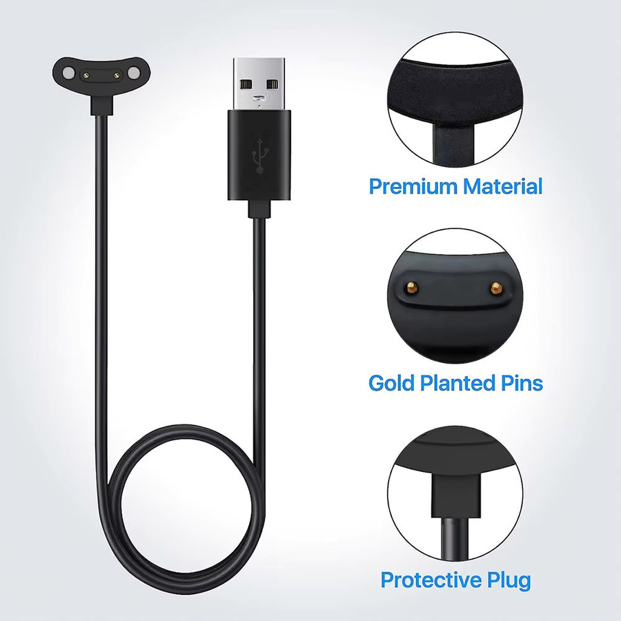 iHZCPRO USB-C Ladekabel für Ticwatch Pro 5, E3, Pro X, Pro 3 und Pro3 LTE in Schwarz - Bild 3