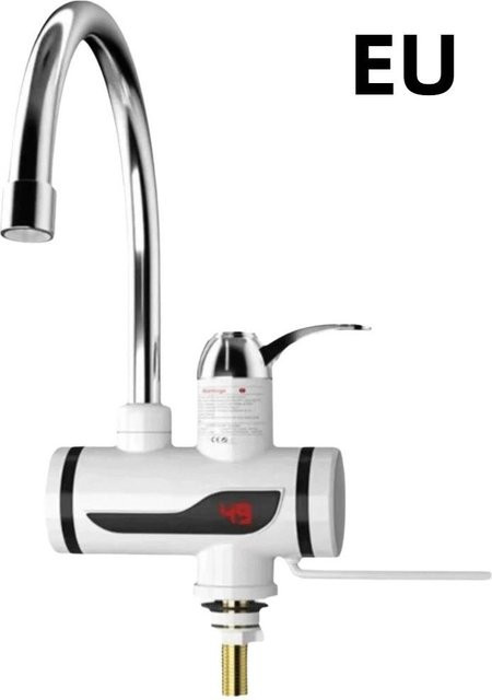 Ruihang Elektrischer Durchlauferhitzer mit Schnellheizung und Temperaturanzeige, Warmwasserhahn Style B, Weiß - Bild 1
