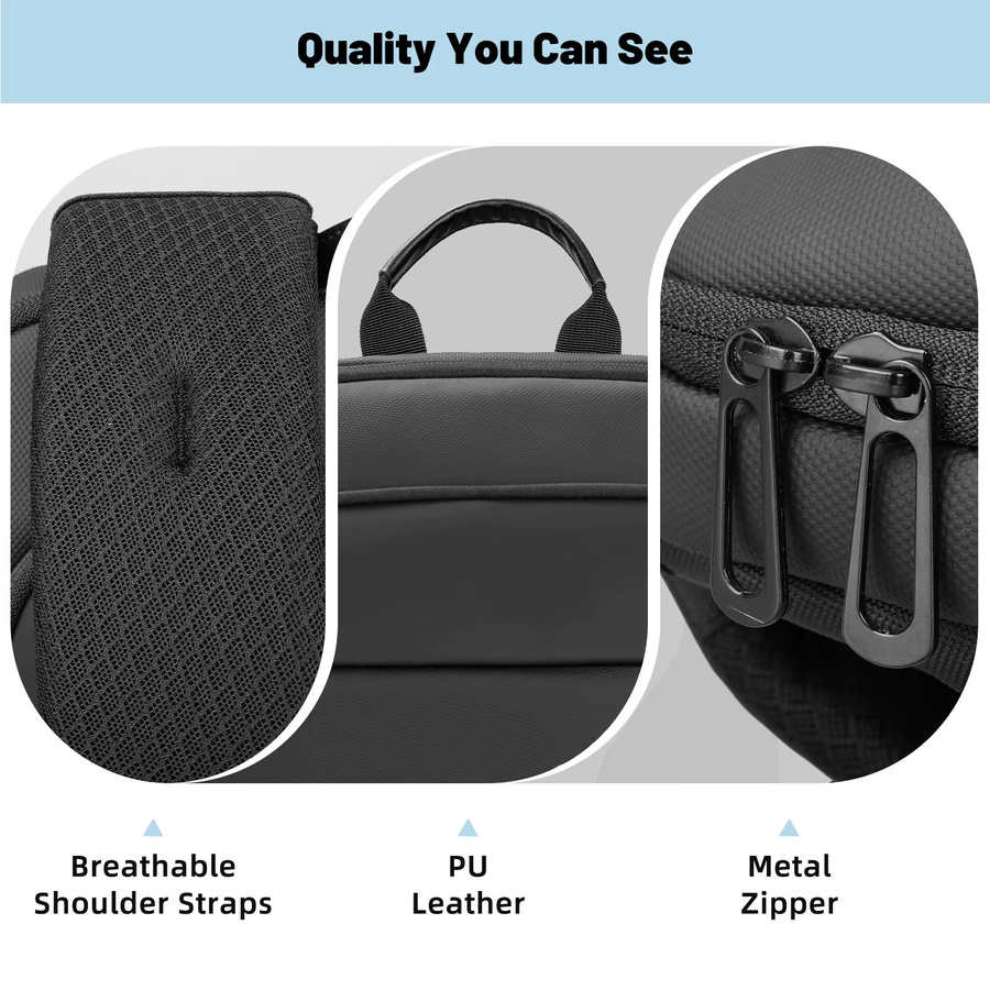 HK Business-Rucksack für Herren in Schwarz mit USB-C-Anschluss, wasserdichter und diebstahlsicherer Laptop-Rucksack für 15,6-Zoll-Geräte - Bild 5