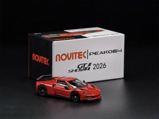 Peako64 Novitec 296 N Largo GT Show Edition, Diecast Modellauto, 1:64, Rot/Gelb - Bild 1