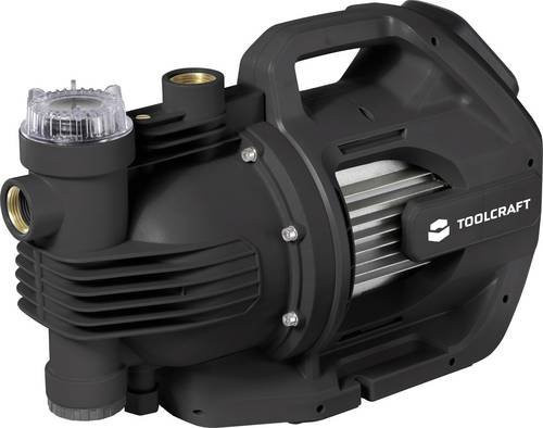 TOOLCRAFT Gartenpumpe JGP110062BN in Schwarz mit Filter, 5500 l/h, 48m Förderhöhe