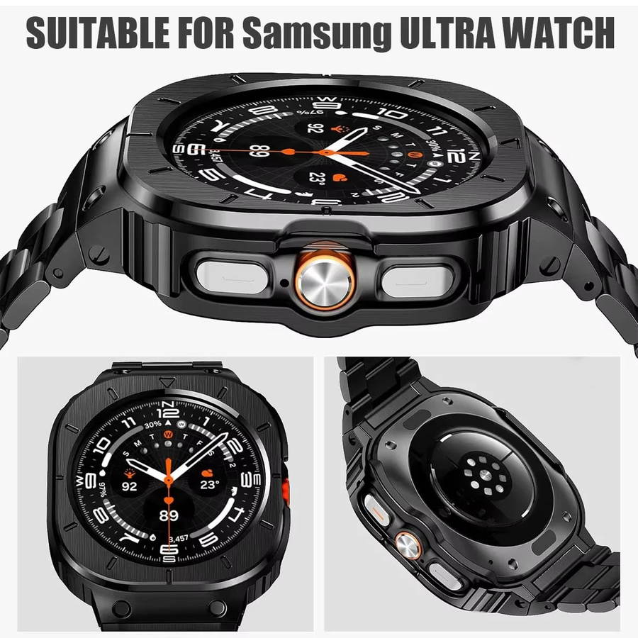 OAKCHARM Modifikations-Set für Samsung Galaxy Watch Ultra 47mm, Edelstahl, Silber, Schwarz, Unisex - Bild 5