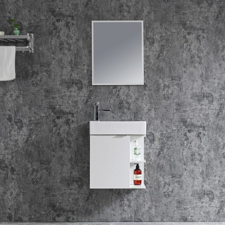 Sanotechnik Spring Waschbecken-Set für das Bad in Weiß bestehend aus Unterschrank Waschbecken und Spiegel B/H: 50 x 60 cm