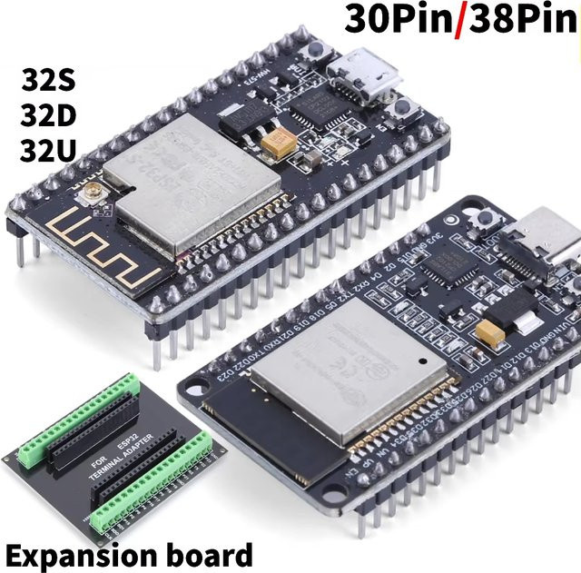 ATUOTIN E32 Entwicklungsboard mit WiFi und Bluetooth, Dual-Core 32S 32D/32U 32 Erweiterungsplatine, Schwarz - Bild 1