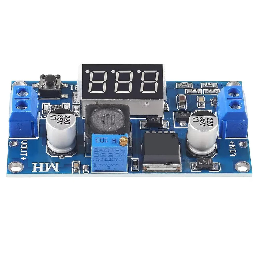 LM2596S DC-DC-Abwärtswandler Modul in Blau mit LED-Voltmeter-Anzeige, einstellbarer Spannungsbereich 3-40V zu 1-35V für Auto-DIY-Elektronik - Bild 2