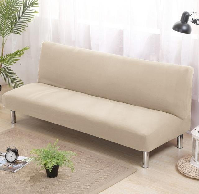 YZFZP Wasserdichter Sofa-Bettbezug ohne Armlehne in Beige, elastischer und rutschfester Couchbezug mit floralem Design, Größe L - Bild 1