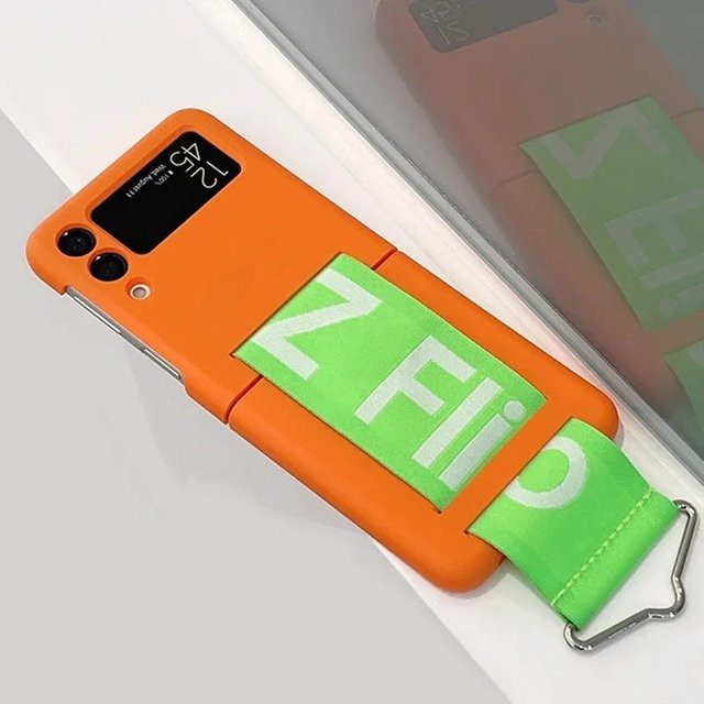 Stoßfeste Luxus-Hartschalenhülle mit Armband für Samsung Galaxy Z Flip 7 6 5 4 3 in verschiedenen Farben - Bild 1