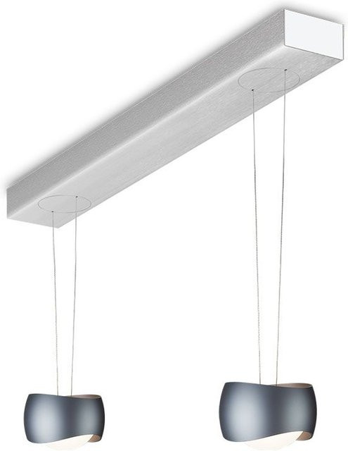 Oligo Curved Slack-Line LED-Pendelleuchte 2-flammig in Basalt Grau aus gebürstetem Aluminium mit Tunable White und Casambi-Steuerung - Bild 1