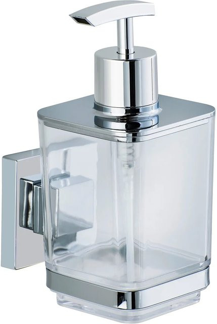 Wenko Vacuum-Loc Quadro Seifenspender aus Edelstahl und Kunststoff in Silber und Transparent - Bild 1