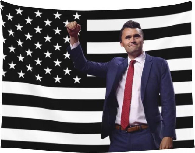 Charlie Kirk Amerikanische Flagge Wandteppich von JMG Household Supplies, bunter Polyester Wandbehang im Retro-Design, B/B: 120 x 180 cm - Bild 1