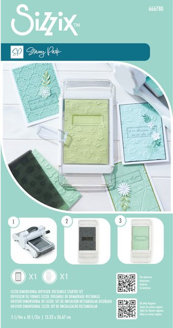 Sizzix Dimensional Diffuser Rectangle Starter Set in Transparent und Multicolour - Bild 1