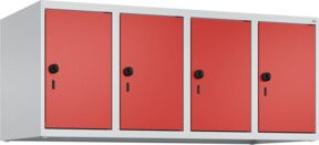 C+P Aufsatzschrank 7035/3020 mit 4 Abteilen und Sicherheits-Drehriegel, Farbe: Lichtgrau und Verkehrsrot, B/H/T: 120 x 50 x 50 cm - Bild 1