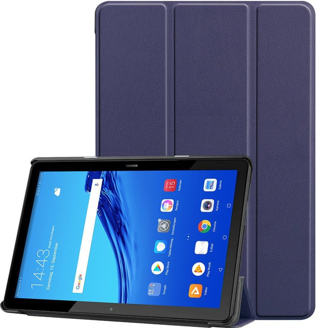 Huawei MediaPad T5 10 Hülle in Schwarz: Magnetische Trifold Leder-Hartschale für 10,1 Zoll Modelle AGS2-W09 L09 L03 W19 - Bild 1