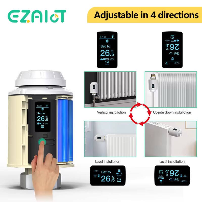EZAIOT Tuya Smart ZigBee Heizkörperthermostat TRV WiFi Programmierbarer Temperaturregler in Weiß - Bild 3