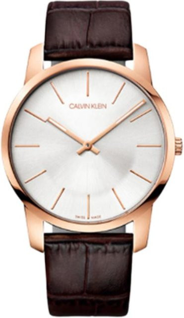 Calvin Klein Armbanduhr, Quarz, Leder, Silber, Herren - Bild 1