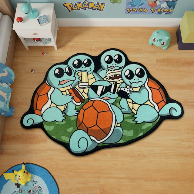 Bandai Pokemon Squirtle Teppich Rutschfeste Bodenmatte für das Kinderzimmer in Multicolour - Bild 1