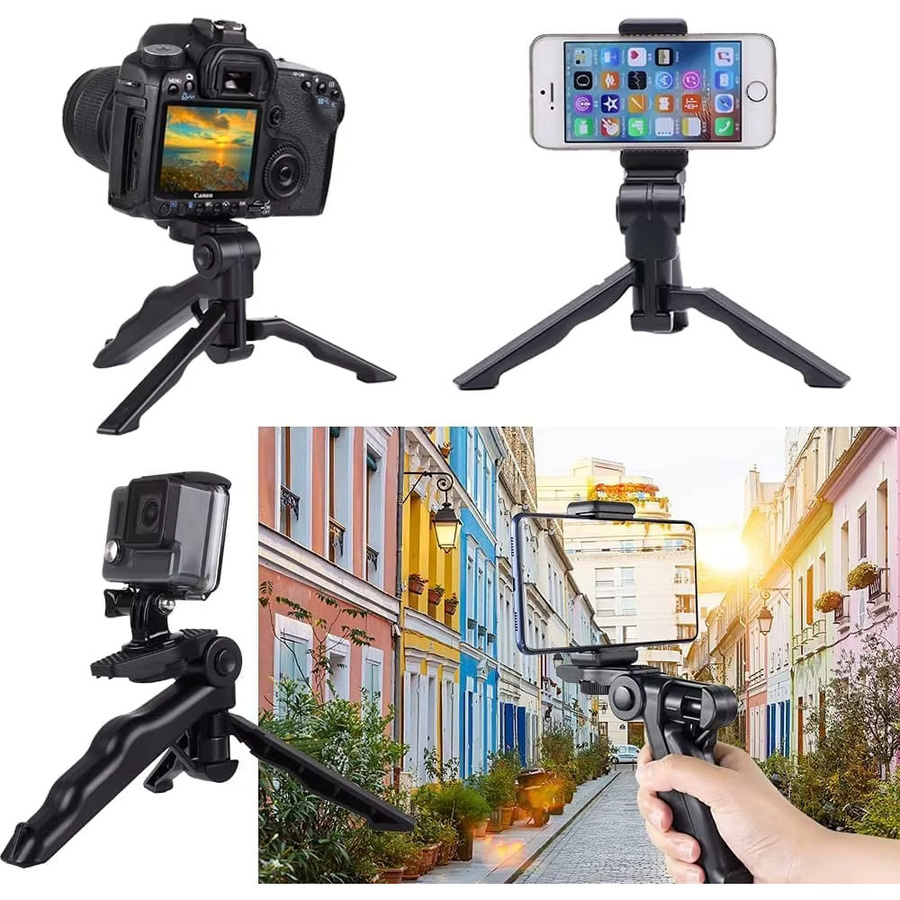 EXSKOF Desktop-Stativ und Handheld-Selfie-Stick in Schwarz für GoPro, SJCAM, Insta360, AKASO und DJI Osmo Action-Kameras - Bild 3