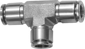 Riegler T-Steckverbindung für Schlauch-Außendurchmesser 14 mm aus Edelstahl 1.4404 in Silber - Bild 1