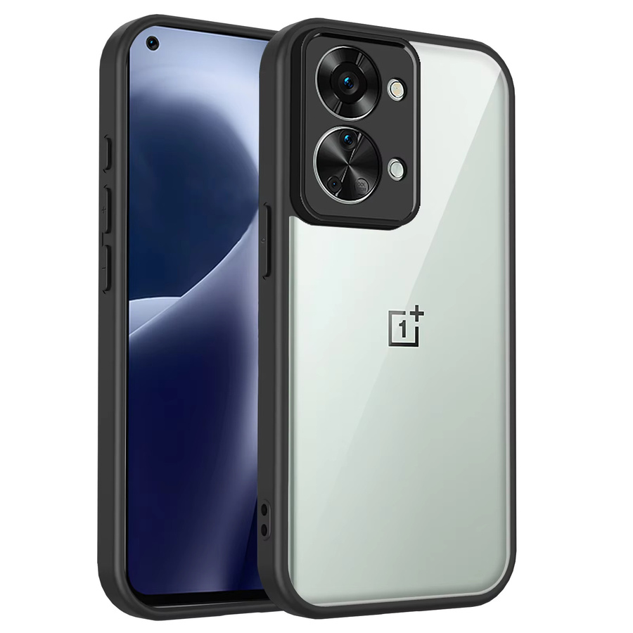 OnePlus Nord 2T CPH2399 Silikon-Hülle mit stoßfestem Bumper und Luftpolster-Technologie in Transparent und Purple - Bild 2