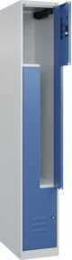 C+P Z-Spind Classic PLUS Spind mit 2 Fächern, Zylinderschloss, Grau/Blau, H x B x T: 185 x 30 x 50 cm - Bild 1