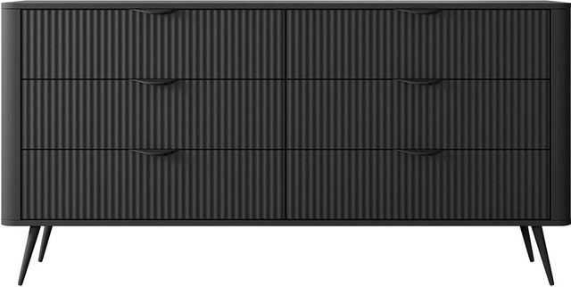Vente-unique Kommode Elonaria modern Schwarz B: 163,0 cm, H: 81,0 cm, T: 38,0 cm - Bild 1