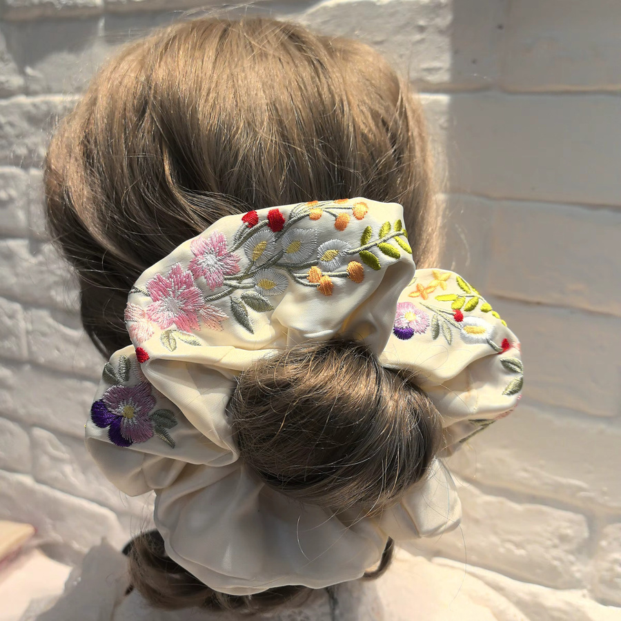 JIAONUOER Scrunchies, Damen, Mädchen, bestickt - Bild 1