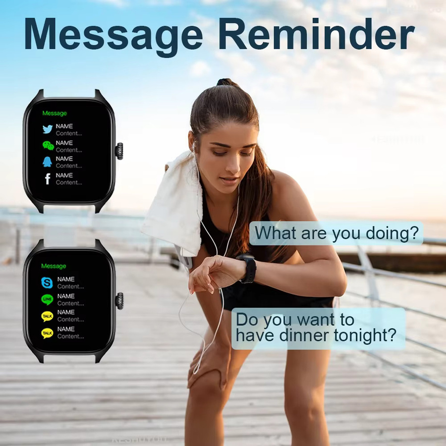 LAXASFIT Smartwatch, Silber, Silikon, Rechteckig - Bild 2