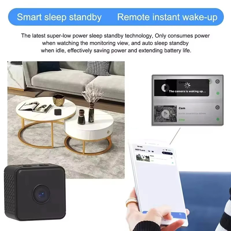 BMAD Mini-Kamera Schwarz mit WiFi, Bewegungserkennung und Nachtsicht für Baby- und Haustierüberwachung - Bild 3