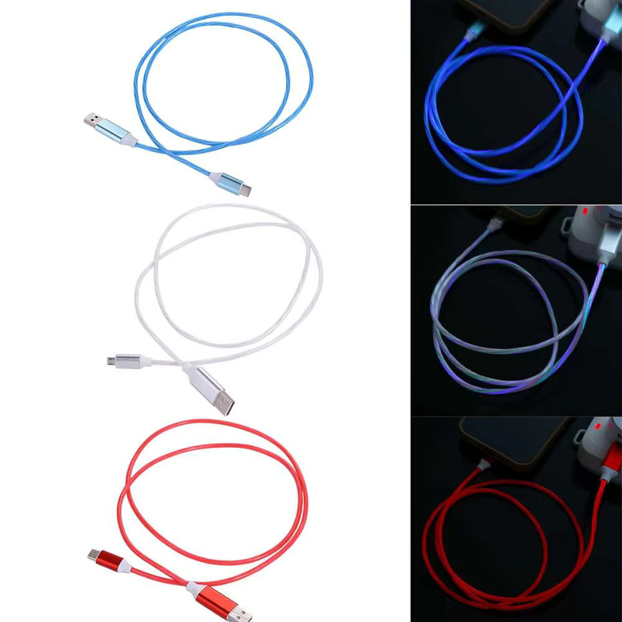 Leuchtendes USB-C-Schnellladekabel für Mobiltelefone in Weiß - Bild 3