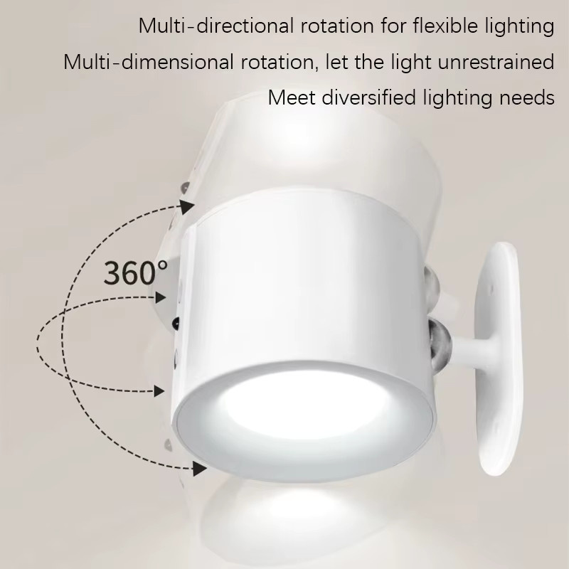 Aamasun Wiederaufladbarer LED Wandleuchter mit Doppelkopf, Touch Control und Fernbedienung, Magnetisch, Weiß - Bild 2