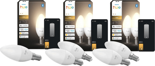 Philips Hue LED Kerzenlampen White E14 5er-Pack dimmbar Warmweiß mit Bluetooth - Bild 1