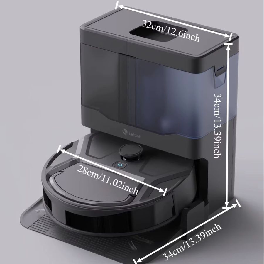 Lefant M265 Nass- und Trocken-Roboterstaubsauger in Schwarz und Grau mit 20000Pa Saugkraft, Laser dToF Navigation, Selbstreinigender Nasswalze, Anti-Verwicklungsfunktion und App-Steuerung via WLAN 2.4G/5G sowie Alexa-Integration - Bild 9