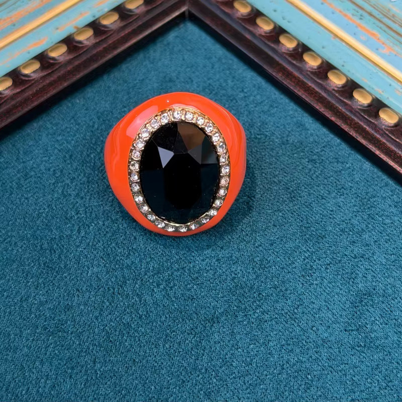 Icareu Ring, vergoldet, Emaille-Kristall-Einlage, Damen, Orange - Bild 6