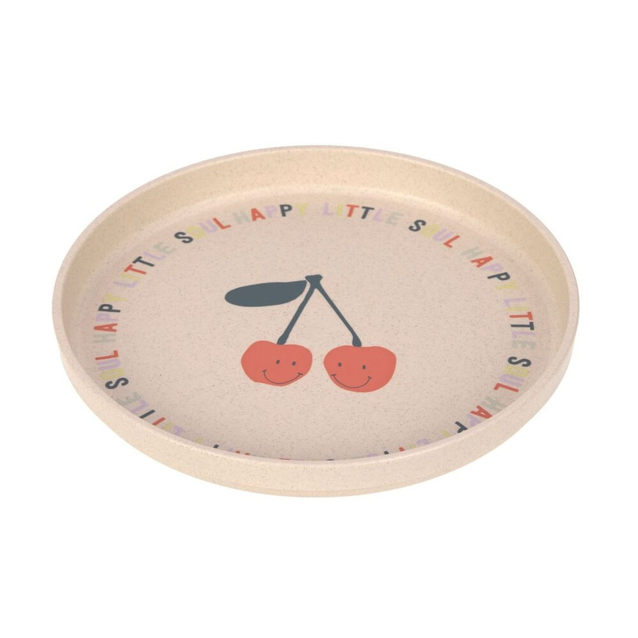 Lässig Teller Happy Fruits Cherry aus PP/Zellulose, Beige, Durchmesser: 18,0 cm - Bild 1