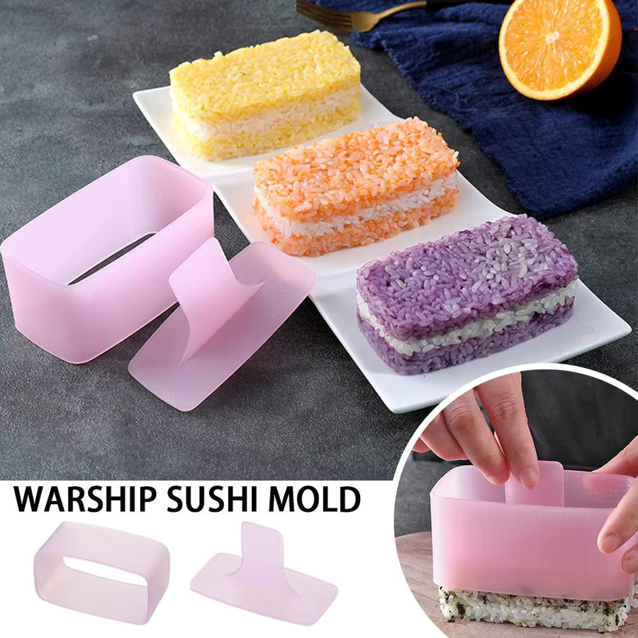 KITPIPI Sushi Form Set Pink, Rechteckige Onigiri Presse aus Kunststoff für Bento und Reisbälle - Bild 2
