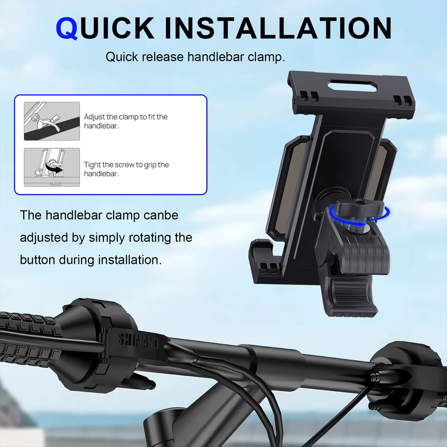 Xnyocn Fahrrad-Tablet-Halterung für Indoor-Fitness und Laufbänder, Lenkerhalterung für Tablets und Mobiltelefone von 4-12 Zoll, Schwarz - Bild 6