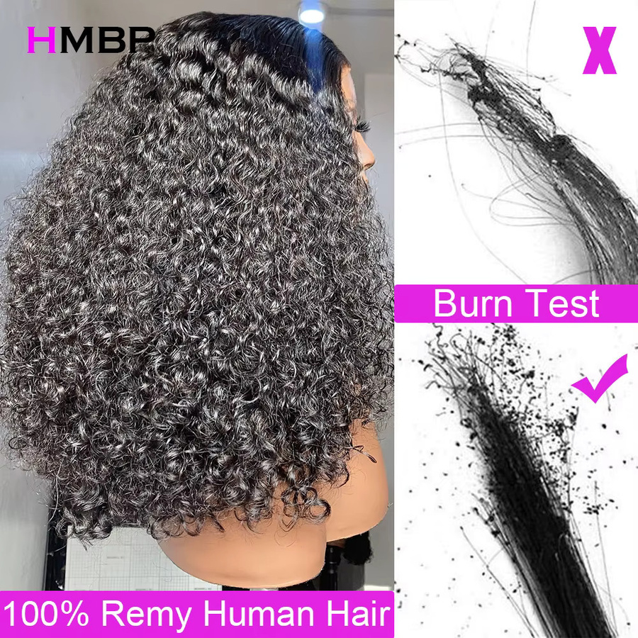 HMBP HD-Spitzenfrontperücke, Echthaar, verworrene Locken, mit Babyhaar - Bild 3