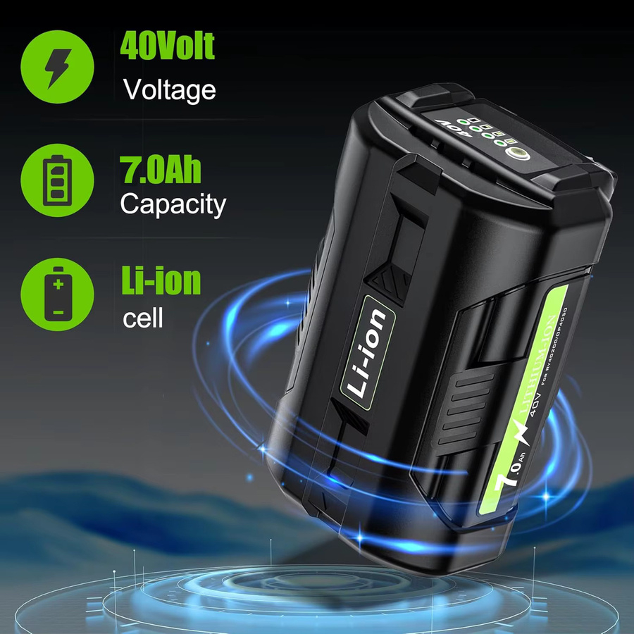 Ryobi Li-Ion Akku 40V 7000mAh in Schwarz für OP4050 OP4030 OP4060A OP40201 OP40301 Ry40200 Power Tools - Bild 2