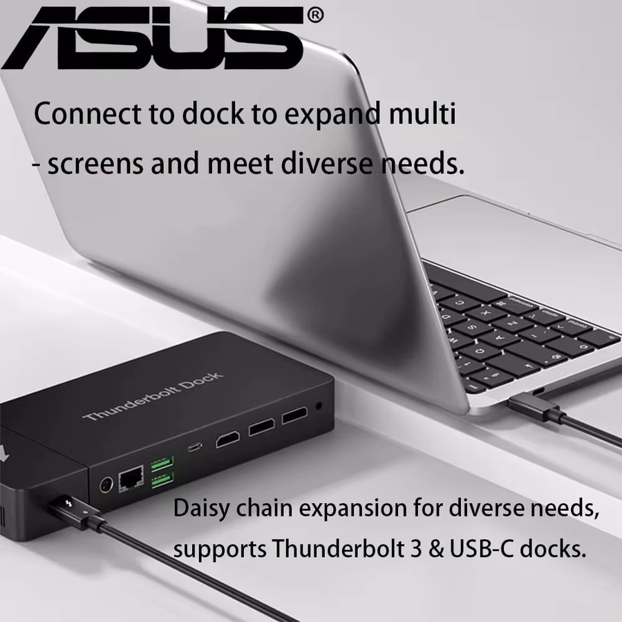 ASUS PD240W Thunderbolt 5 USB-C-Kabel in Schwarz für 80Gbps Datenübertragung und 16K/8K Video - Bild 3
