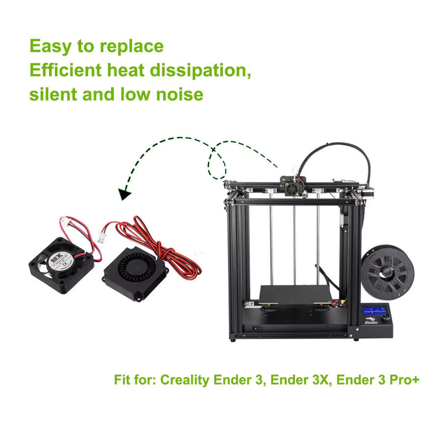 Creality Original 4010 Lüfter DC 24 V für Extruder-Hot-End und Turbolüfter in Schwarz für Ender 3 und Ender 3 Pro 3D-Drucker - Bild 4