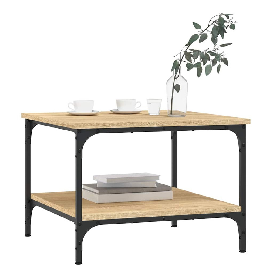 vidaXL Couchtisch aus Holzwerkstoff in Eiche, quadratisch, B/T/H: 55 x 55 x 40 cm - Bild 3