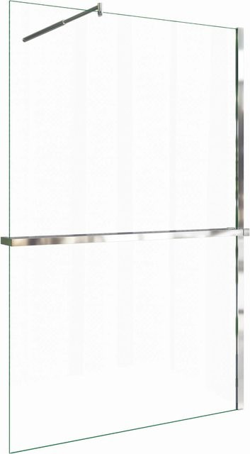 AICA Walk In Duschwand mit Stabilisator aus 8mm ESG-Glas, transparent, inklusive Duschregal und Handtuchhalter, B/H: 80 x 200 cm - Bild 1