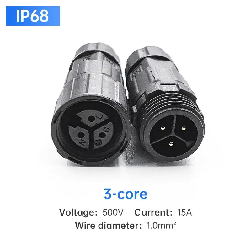 DIVEDEER Wasserdichter M16 Luftfahrtstecker IP68 mit 2 bis 9 Pin für Outdoor-Anwendungen in Schwarz - Bild 3