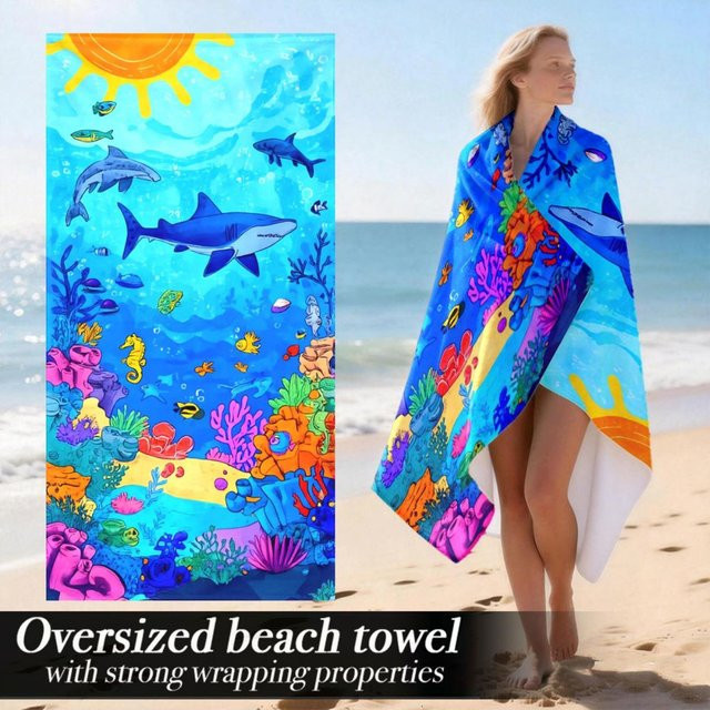Lampada Strandtuch aus Mikrofaser in Weiß und Multicolour, flauschig und saugfähig, B: 40 cm, H: 60 cm - Bild 1