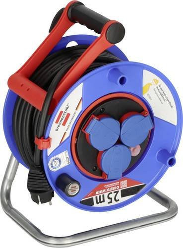 Brennenstuhl Garant Bretec Gewerbe- und Baustellen-Kabeltrommel IP44 mit 25 m Kabel in Blau/Schwarz - Bild 1