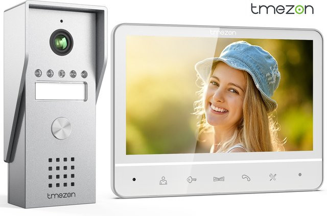 TMEZON 4-Draht-Video-Türsprechanlage mit 7-Zoll-Farbdisplay und 120 Grad Weitwinkelkamera - Bild 1