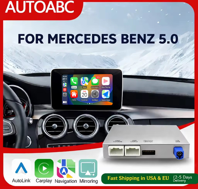 AUTOABC Kabelloses Apple CarPlay und Android Auto Modul für Mercedes Benz C-Klasse W205, GLC-Klasse W253 und S-Klasse für NTG5.0 Systeme - Bild 1