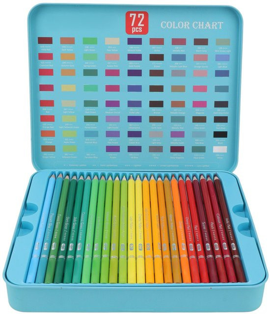 GoolRC 72 Buntstifte Professionell in Blau und Multicolour, Mischbare Ölfarbstifte für Kinder und Zeichner - Bild 1