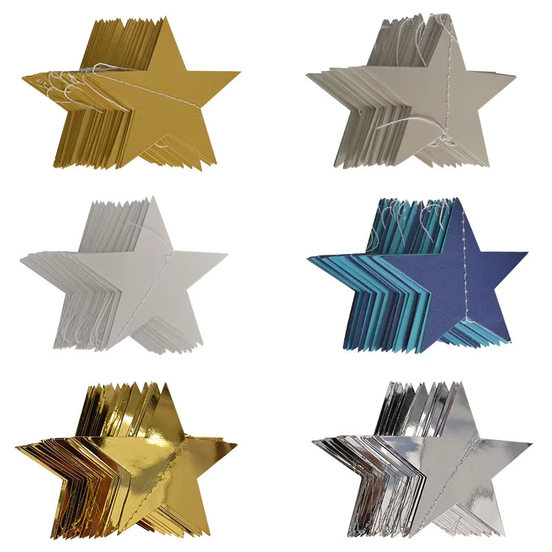 4M Stern Girlande aus Papier in Gold und Silber für Hochzeiten, Geburtstage und Babypartys - Bild 3
