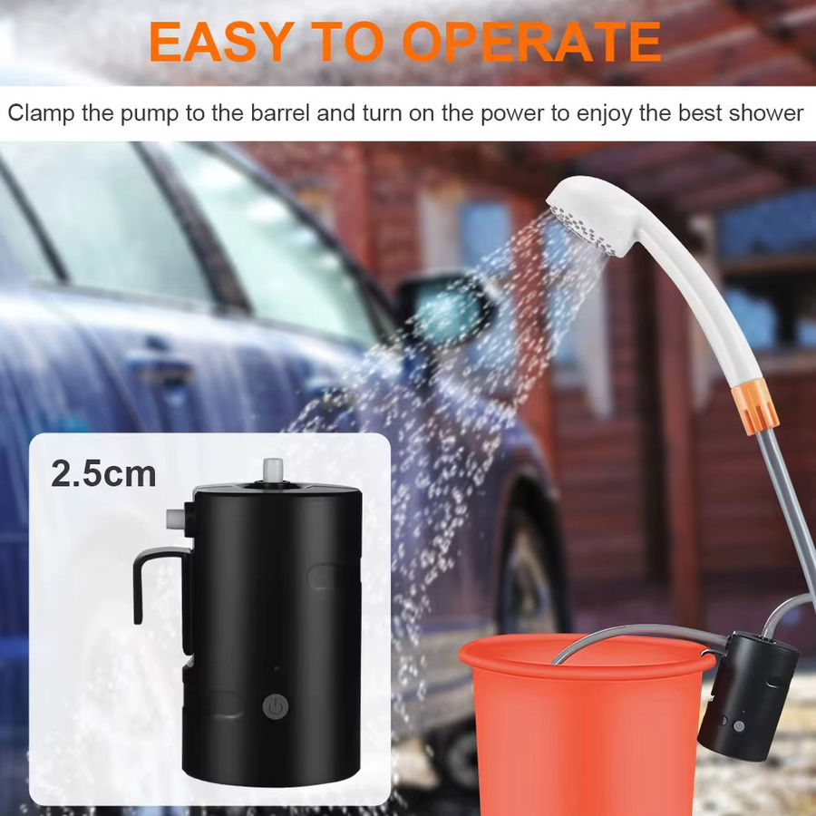 LOFAM Tragbare Elektrische Outdoor Dusche mit Wiederaufladbarer Pumpe für Camping, Wandern und Reisen - Bild 2